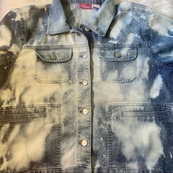 WOMEN’S Papagallo Bleached Denim Jacket Sz Small - Picture 6 of 6